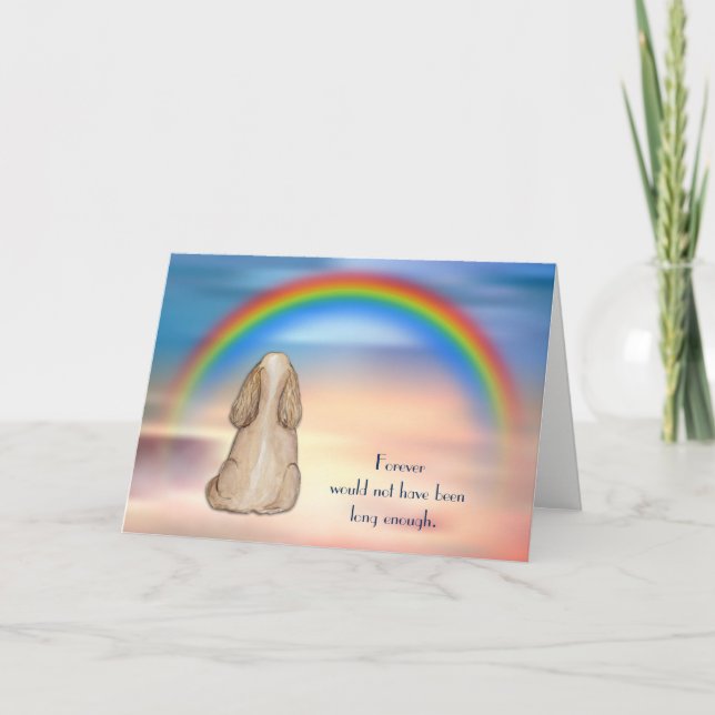 Loss of Cocker Spaniel Rainbow Sympathy Card (Front)