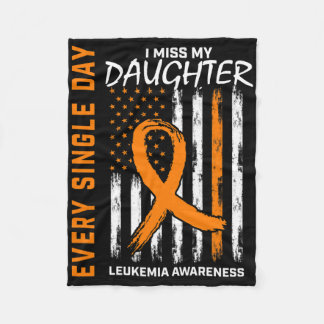 Loss Of Daughter Leukaemia Awareness American Flag Fleece Blanket