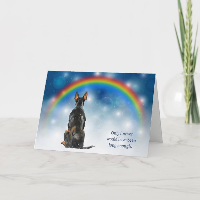 Loss of Doberman Pinscher Night Lights Sympathy Holiday Card (Front)
