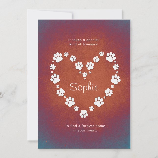 Loss of Dog / Cat Pawprint Heart Rainbow Sympathy (Front)