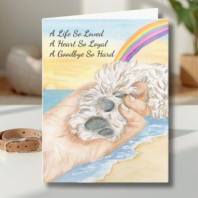Loss of Dog Paw being Held By Hand With Rainbow  Card (Creator Uploaded)