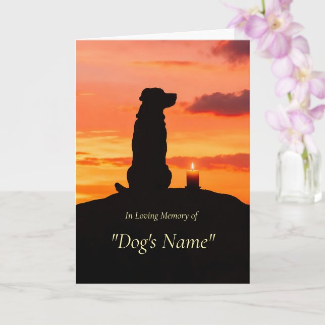 Loss of Dog Pet Sympathy Sunset Memorial Card (Orchid)