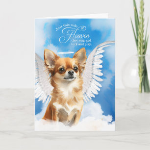 Loss of Dog Tan Longhair Chihuahua Pet Sympathy Card