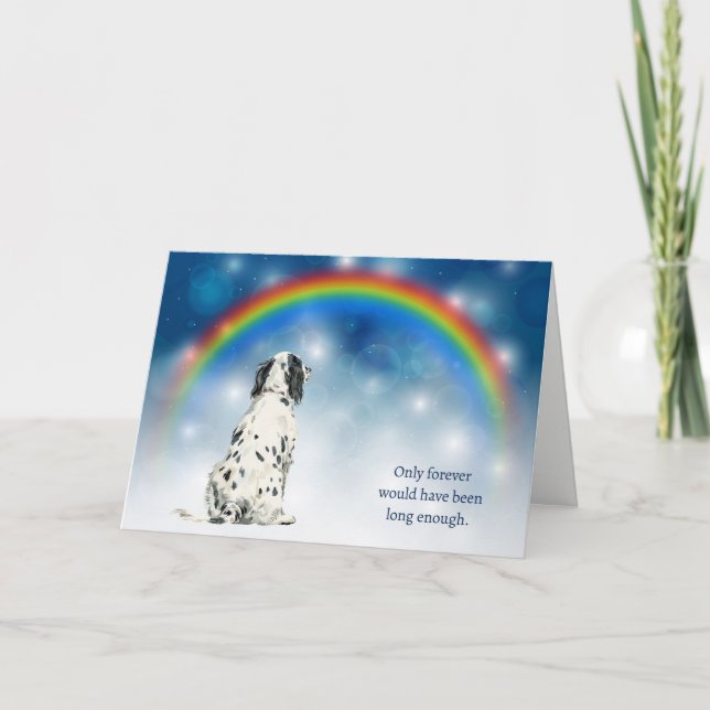 Loss of English Setter Dog Night Lights Sympathy Holiday Card (Front)