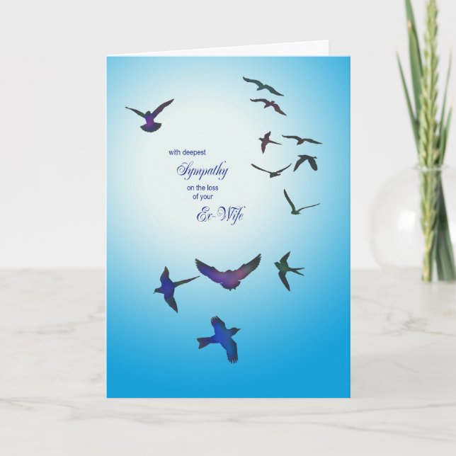 Loss of ex-wife, sympathy card, flying birds card (Front)
