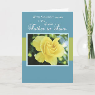 Loss of Father-in-Law with Yellow Rose, Sympathy Card