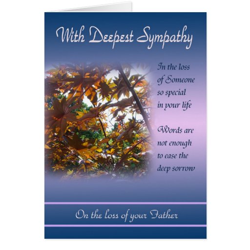 Loss of Father - With Deepest Sympathy Card | Zazzle