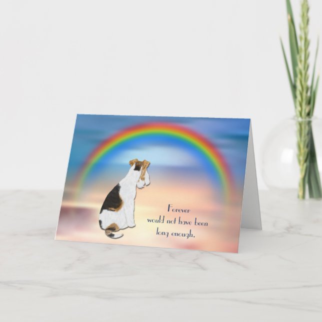 Loss of Fox Terrier Dog Rainbow Sympathy Card (Front)