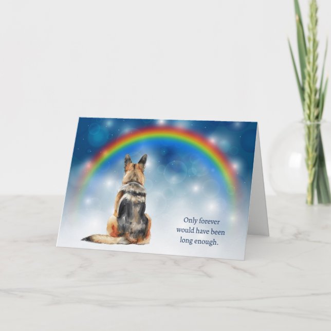 Loss of German Shepherd Dog Night Lights Sympathy Holiday Card (Front)