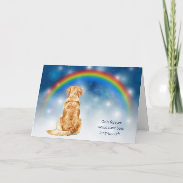 Loss of Golden Retriever Dog Night Lights Sympathy Holiday Card (Front)