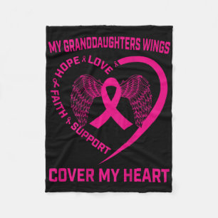 Loss Of Granddaughter Breast Cancer Heart Wings Ck Fleece Blanket