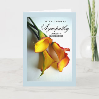 Loss of Grandmother Sympathy Calla Lilies  Card