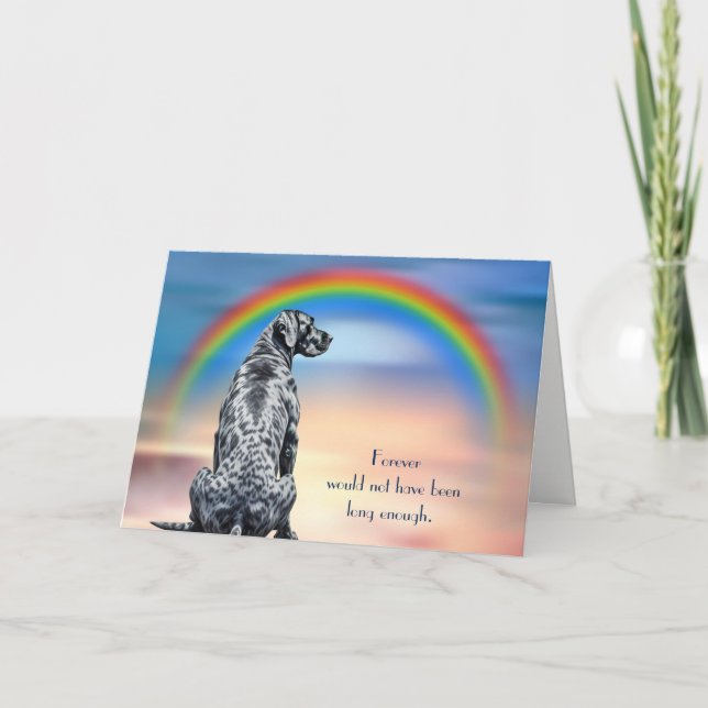 Loss of Great Dane Dog Rainbow Sympathy Card (Front)