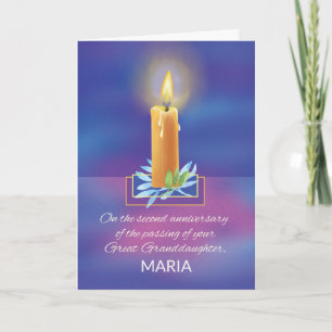 Loss of Great Granddaughter Second Anniversary Card