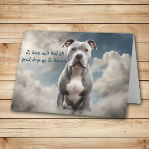 Loss of Grey Pitbull Dog Heaven Sympathy Holiday Card
