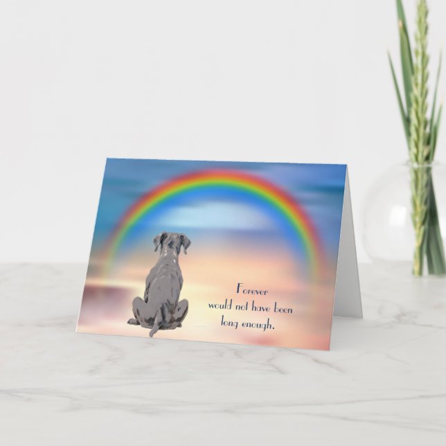 Loss of Grey Staffordshire Terrier Rainbow Holiday Card (Front)