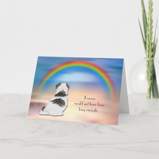 Loss of Havanese Dog Rainbow Sympathy Card (Front)