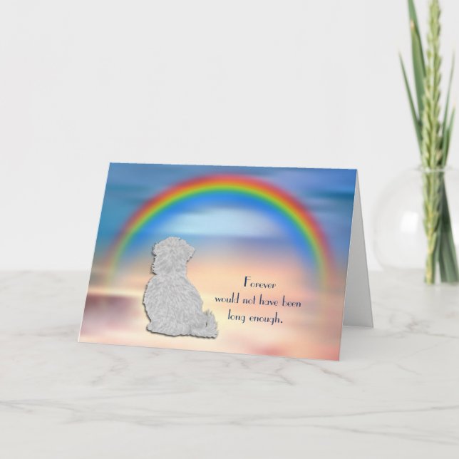 Loss of Havanese Dog Rainbow Sympathy Card (Front)