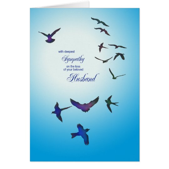 Loss of husband, sympathy card, flying birds card