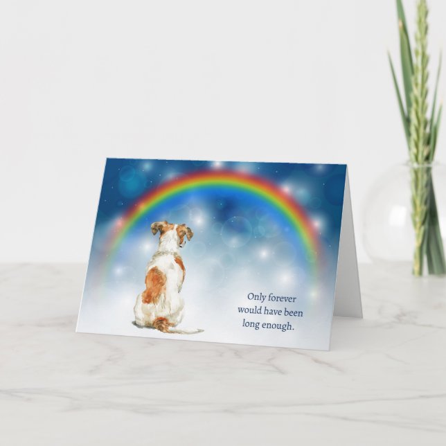 Loss of Jack Russell Terrier Night Lights Sympathy Holiday Card (Front)