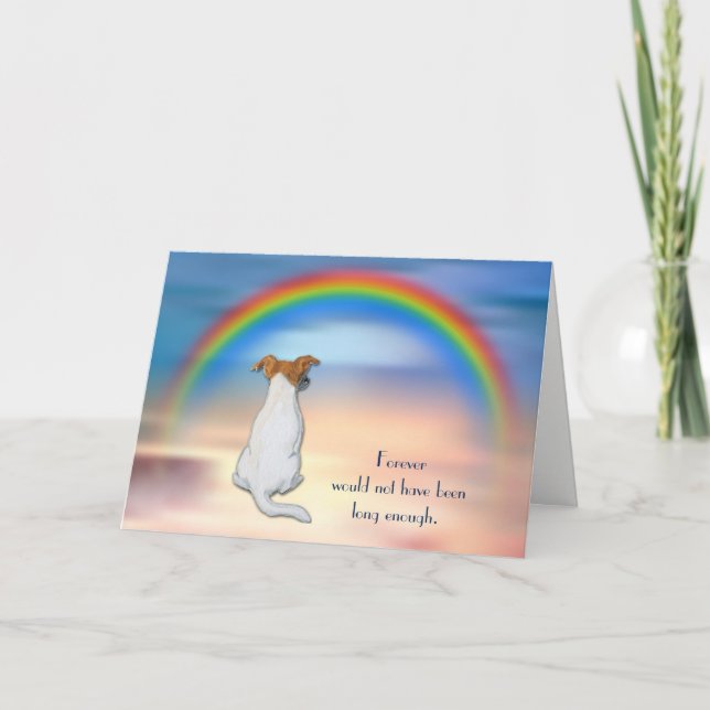 Loss of Jack Russell Terrier Rainbow Sympathy Card (Front)