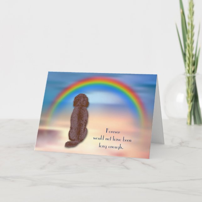 Loss of Labradoodle Dog Rainbow Sympathy Card (Front)