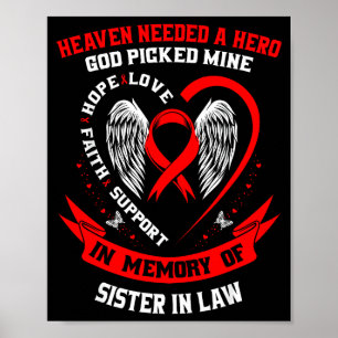Loss Of Loved One Sister In Law Heart Disease Awar Poster