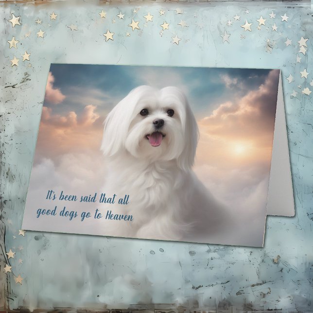 Loss of Maltese Dog Heaven Sympathy Holiday Card (Creator Uploaded)