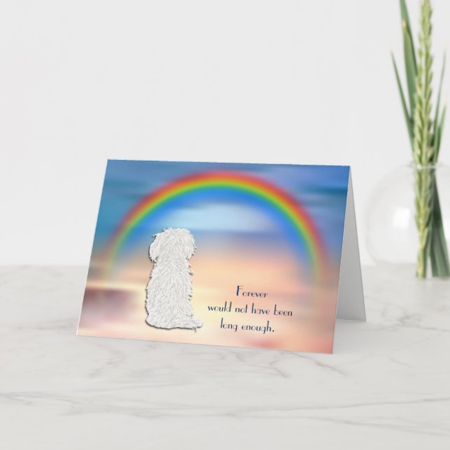 Loss of Maltese Dog Rainbow Sympathy Card (Front)