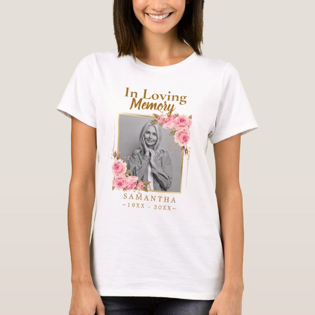 Loss of Mother Photo In Loving Memory T-Shirt (Front)