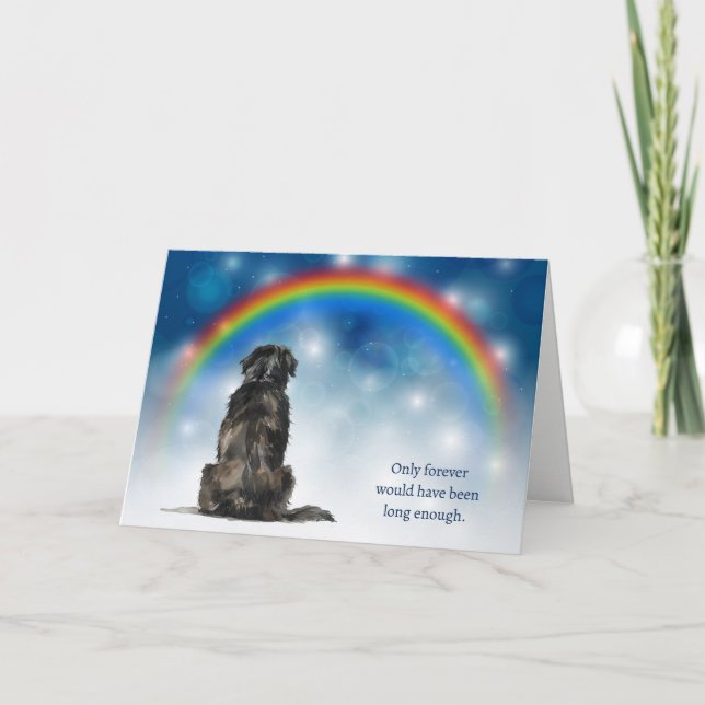 Loss of Newfoundland Dog Night Lights Sympathy Holiday Card (Front)