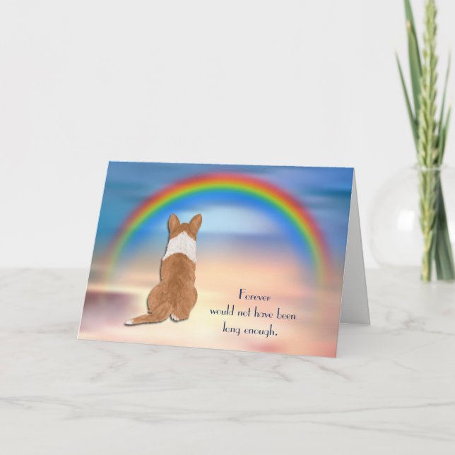 Loss of Pembroke Corgi Rainbow Sympathy Card (Front)