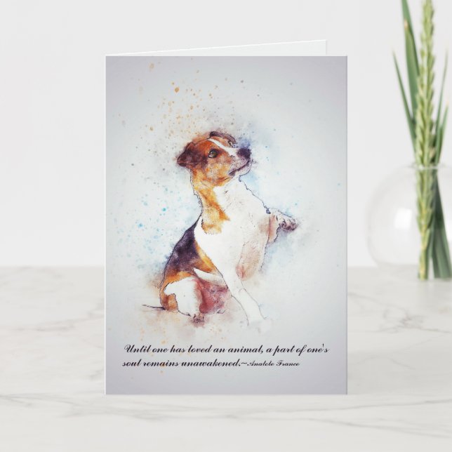Loss of Pet Dog  (Jack Russell) Custom Sympathy Card (Front)