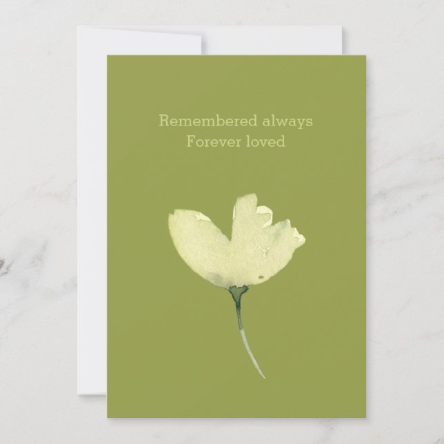 Loss of Pet Sympathy Condolences Floral Flat Card (Front)