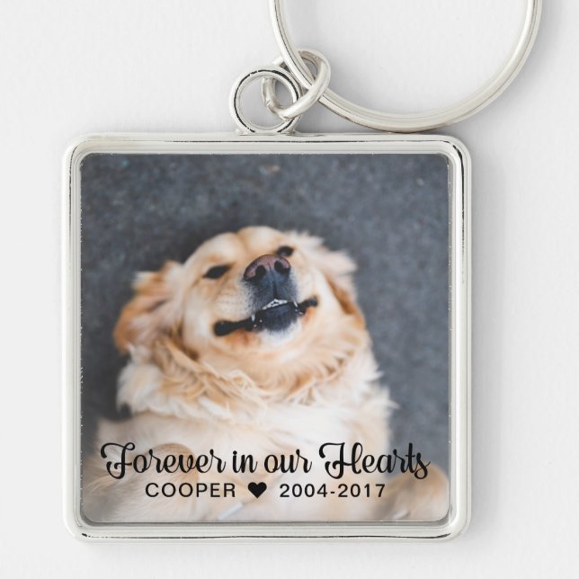 Loss of Pet Sympathy Memorial Photo Key Ring (Front)