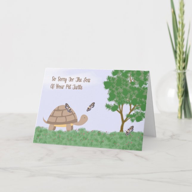 Loss of Pet Turtle Sympathy Card (Front)