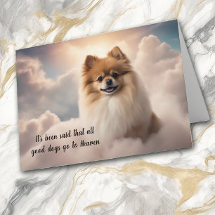 Loss of Pomeranian Dog Heaven Sympathy Card