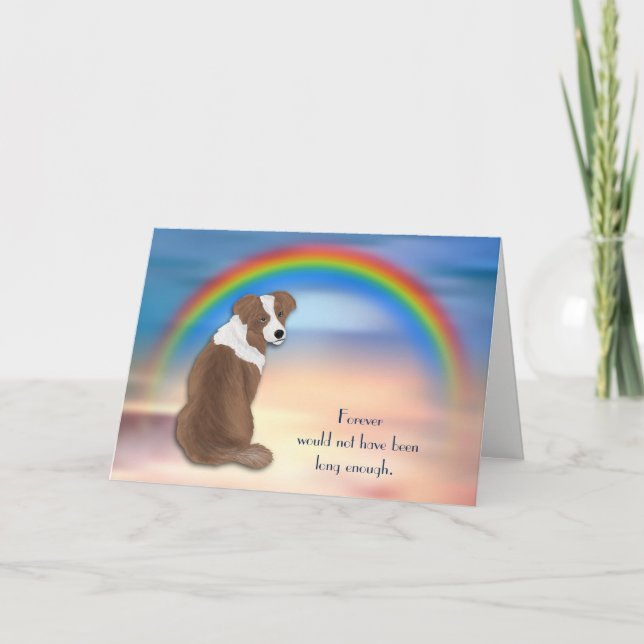 Loss of Red Aussie Shepherd Rainbow Sympathy Card (Front)