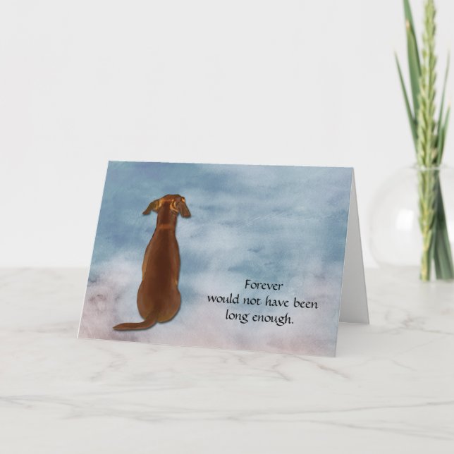 Loss of Red Dachshund Condolence Sympathy Card (Front)