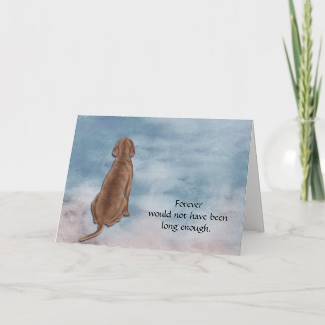 Loss of Red Weimaraner Dog Sympathy Card  (Front)