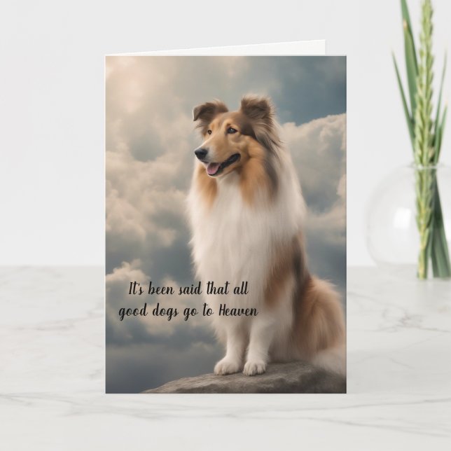 Loss of Rough Collie Dog Heaven Sympathy Holiday Card (Front)