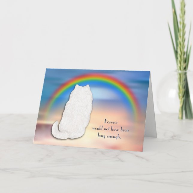 Loss of Samoyed Dog Rainbow Sympathy Card (Front)