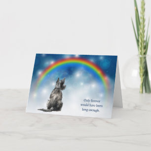 Loss of Scottish Terrier Dog Night Lights Sympathy Holiday Card