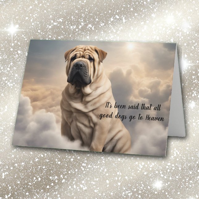 Loss of Shar-Pei Dog Heaven Sympathy Holiday Card (Creator Uploaded)