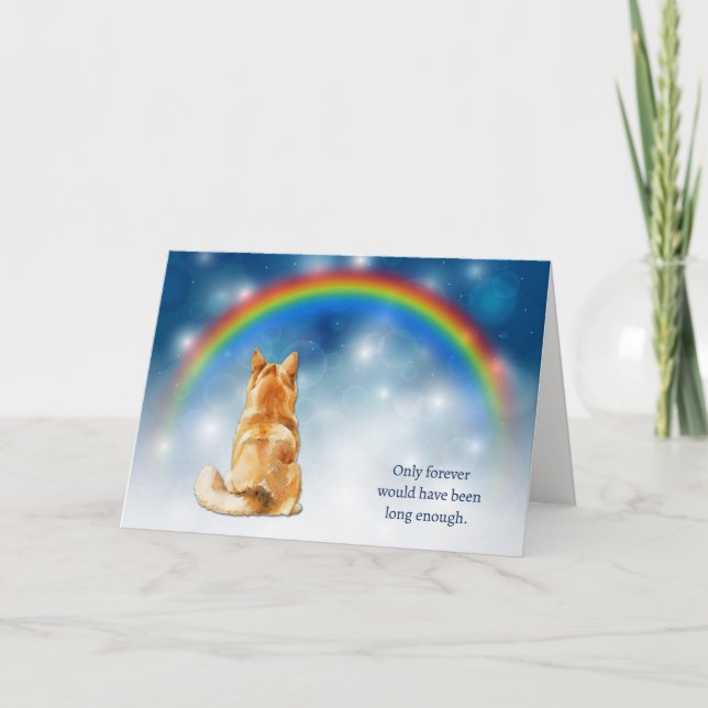 Loss of Shiba Inu Dog Night Lights Sympathy Holiday Card (Front)
