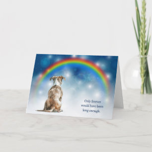 Loss of Staffordshire Dog Night Rainbow Sympathy Holiday Card