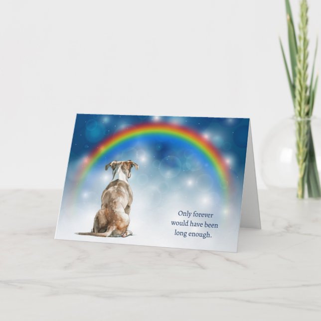 Loss of Staffordshire Dog Night Rainbow Sympathy Holiday Card (Front)