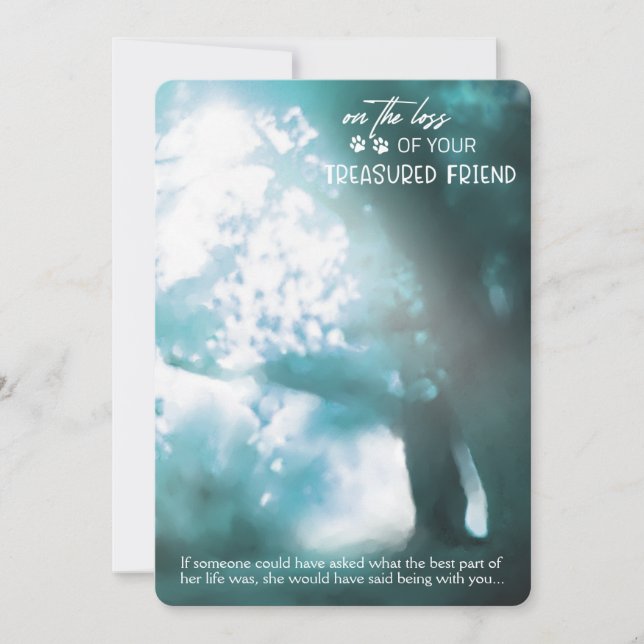 Loss of Treasured Friend Pet Sympathy Card (Front)