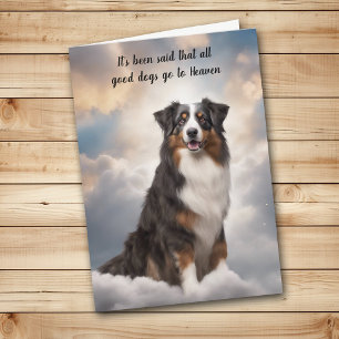 Loss of Tri Colour Aussie Dog Heaven Sympathy Holiday Card