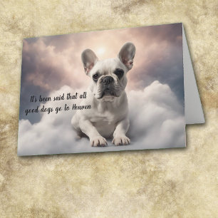 Loss of White French Bulldog Heaven Sympathy Holiday Card